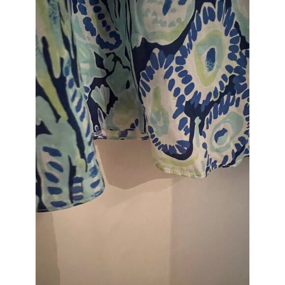 Lilly Pulitzer Benicia Tunic cold shoulder XXS Coastal Dress Blue Boho resort - Picture 9 of 12